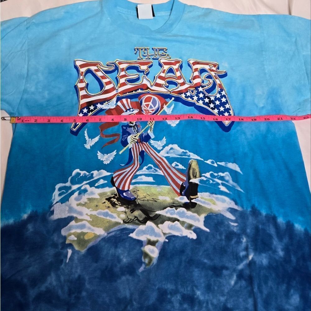 VINTAGE Y2K Liquid Blue Grateful Dead Wave That Flag Summer 2004 blue t-shirt L - Picture 7 of 8